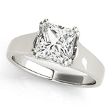 Refined Trellis Princess Diamond Engagement Ring — 9K/18K Gold & Platinum