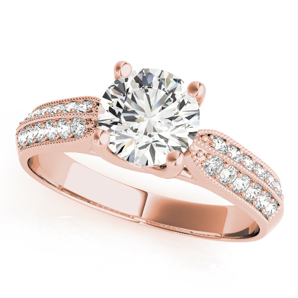 Signature Trellis Round Diamond Engagement Ring — 9K/18K Gold & Platinum