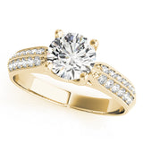 Signature Trellis Round Diamond Engagement Ring — 9K/18K Gold & Platinum