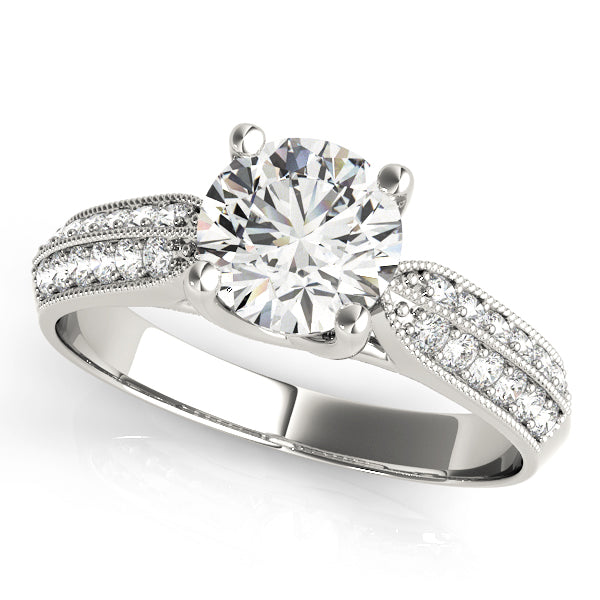Signature Trellis Round Diamond Engagement Ring — 9K/18K Gold & Platinum