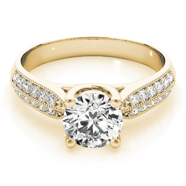 Signature Trellis Round Diamond Engagement Ring — 9K/18K Gold & Platinum