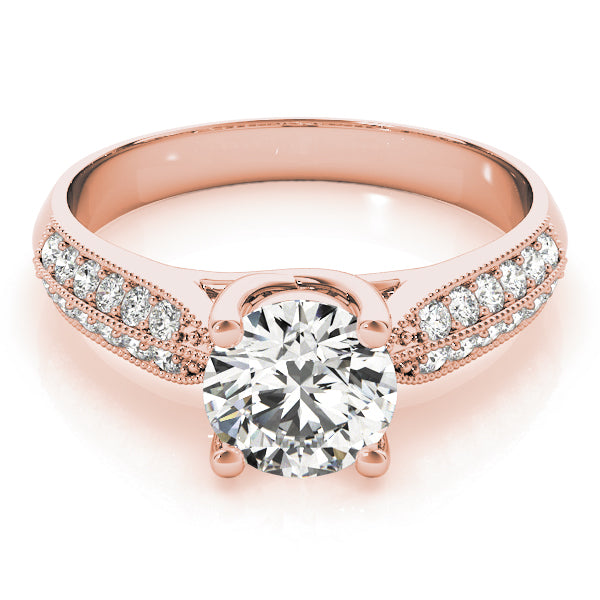Signature Trellis Round Diamond Engagement Ring — 9K/18K Gold & Platinum