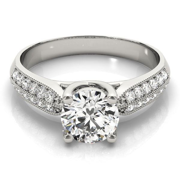 Signature Trellis Round Diamond Engagement Ring — 9K/18K Gold & Platinum
