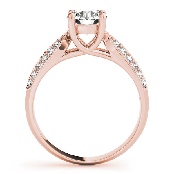 Signature Trellis Round Diamond Engagement Ring — 9K/18K Gold & Platinum