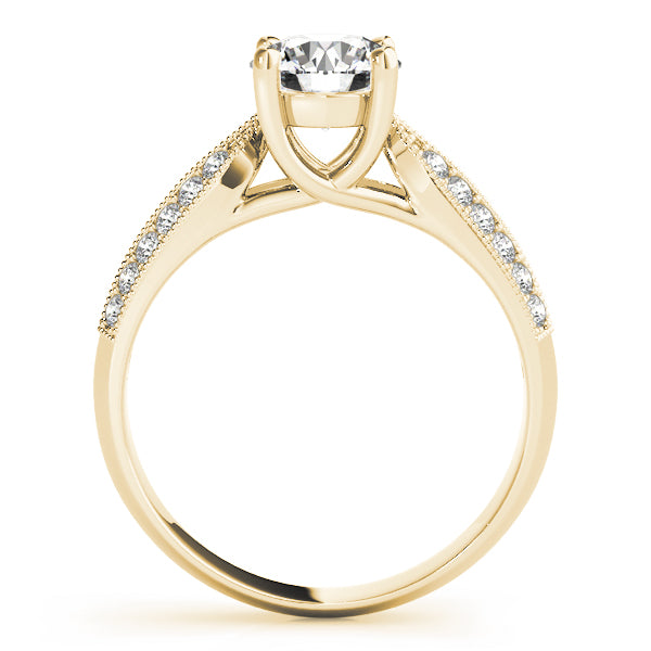 Signature Trellis Round Diamond Engagement Ring — 9K/18K Gold & Platinum