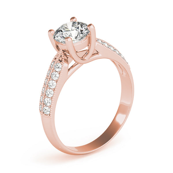 Signature Trellis Round Diamond Engagement Ring — 9K/18K Gold & Platinum