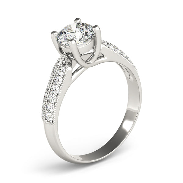 Signature Trellis Round Diamond Engagement Ring — 9K/18K Gold & Platinum