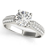 Signature Trellis Round Diamond Engagement Ring — 9K/18K Gold & Platinum