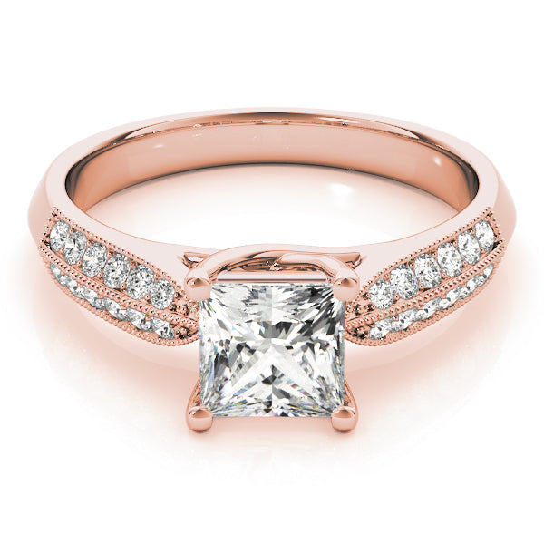 Artisan Trellis Princess Diamond Engagement Ring — 9K/18K Gold & Platinum