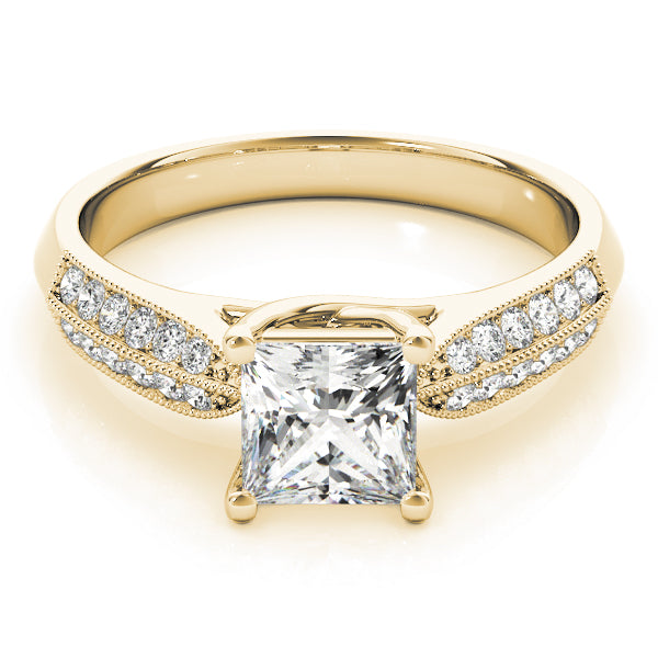 Artisan Trellis Princess Diamond Engagement Ring — 9K/18K Gold & Platinum