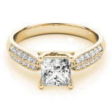 Artisan Trellis Princess Diamond Engagement Ring — 9K/18K Gold & Platinum