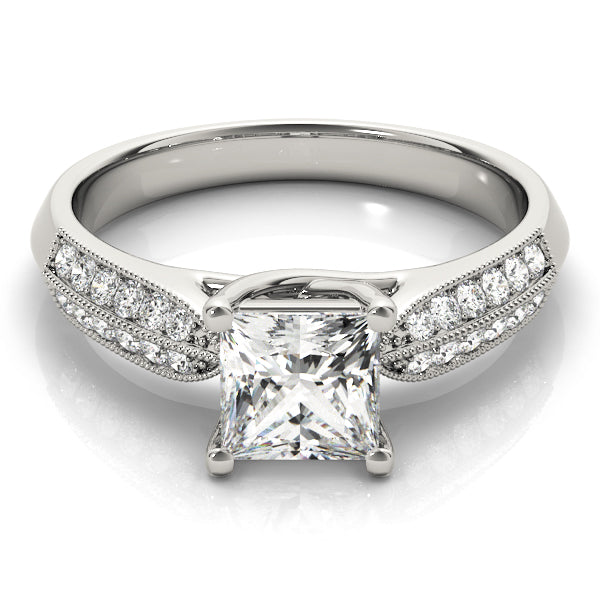 Artisan Trellis Princess Diamond Engagement Ring — 9K/18K Gold & Platinum