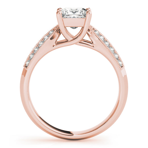 Artisan Trellis Princess Diamond Engagement Ring — 9K/18K Gold & Platinum