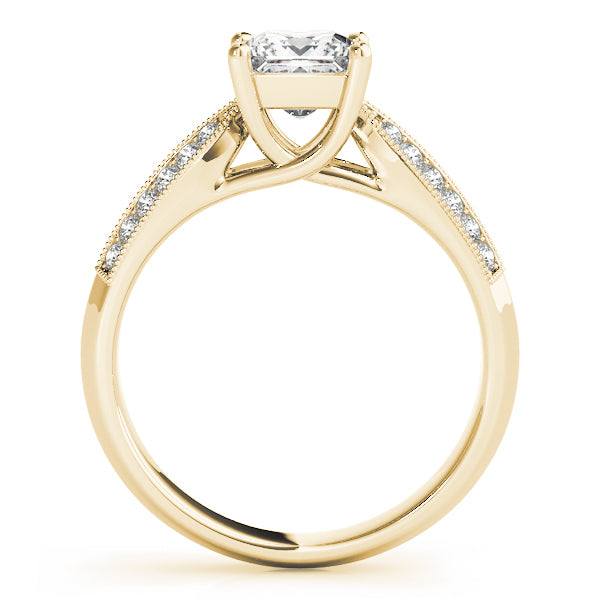 Artisan Trellis Princess Diamond Engagement Ring — 9K/18K Gold & Platinum