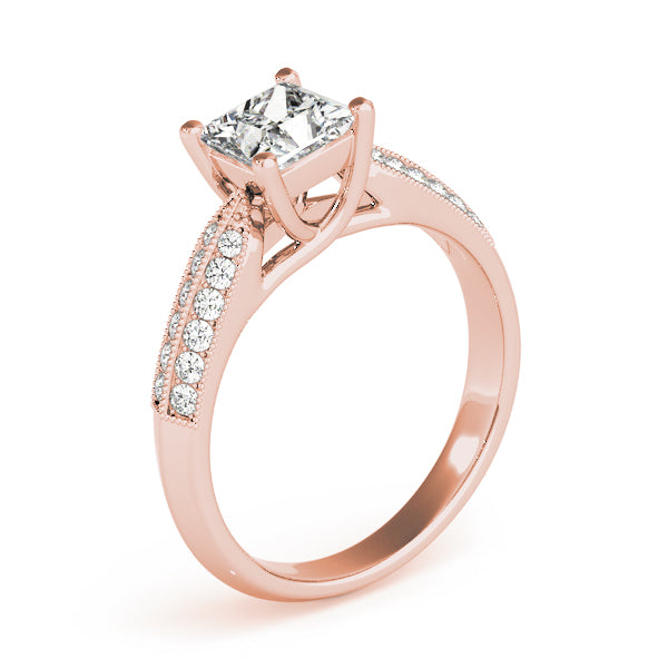 Artisan Trellis Princess Diamond Engagement Ring — 9K/18K Gold & Platinum