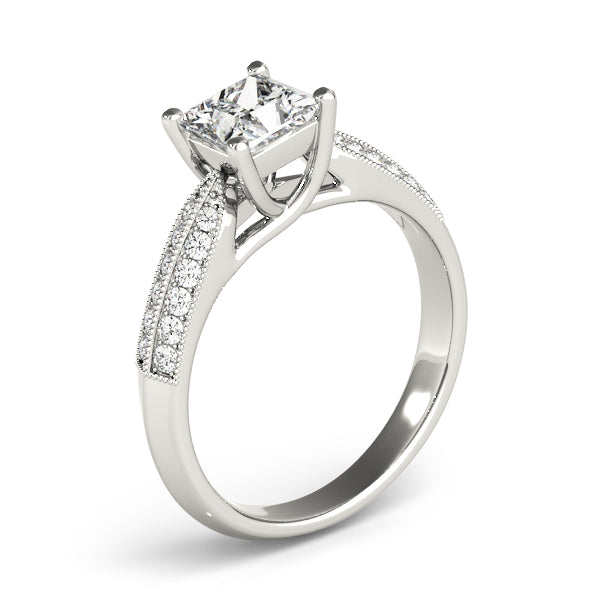 Artisan Trellis Princess Diamond Engagement Ring — 9K/18K Gold & Platinum