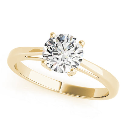 Round Cut Diamond Claw Setting Engagement Ring.