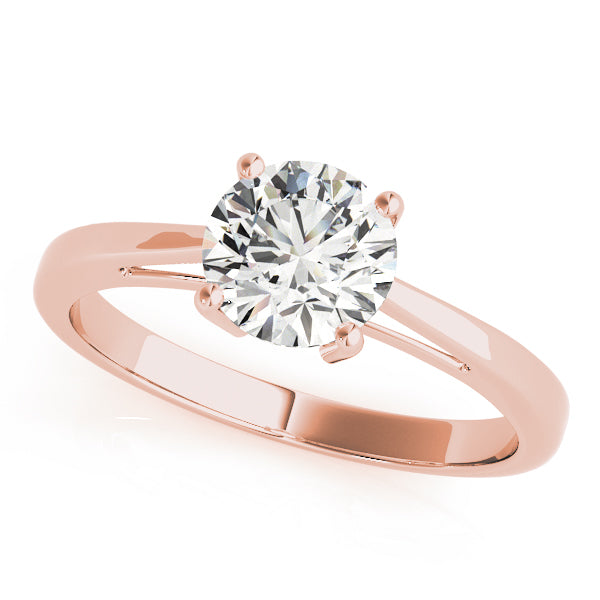 Round Cut Diamond Four-Claw Solitaire Engagement Ring