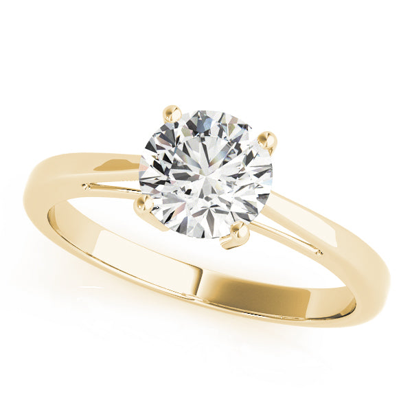 Round Cut Diamond Four-Claw Solitaire Engagement Ring