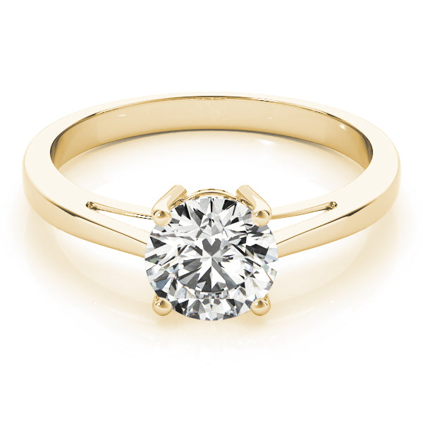 Round Cut Diamond Four-Claw Solitaire Engagement Ring