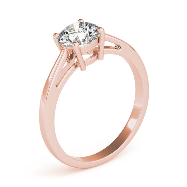 Round Cut Diamond Four-Claw Solitaire Engagement Ring