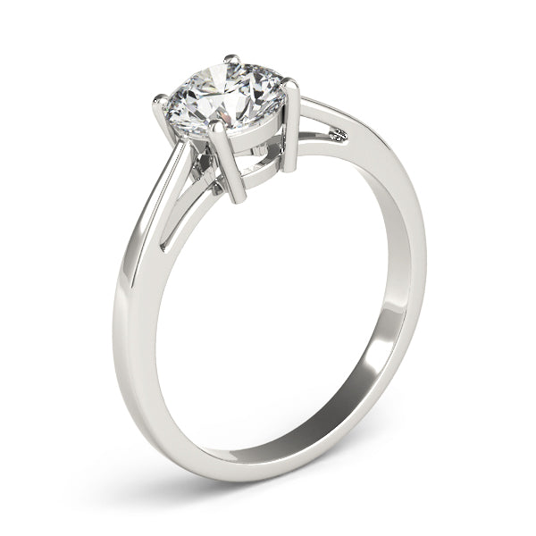 Round Cut Diamond Four-Claw Solitaire Engagement Ring