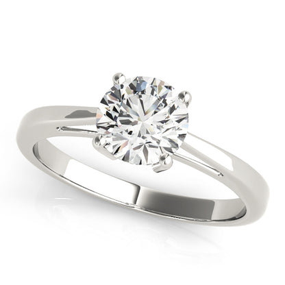 Round Cut Diamond Four-Claw Solitaire Engagement Ring