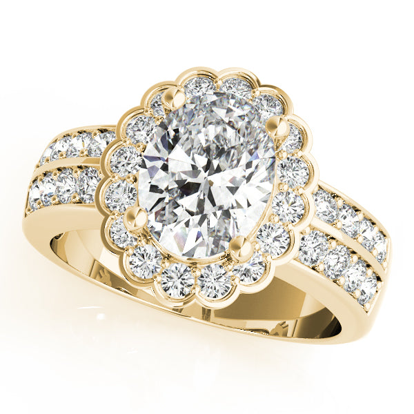 Exquisite Color Rings Oval Diamond Engagement Ring — 9K/18K Gold & Platinum