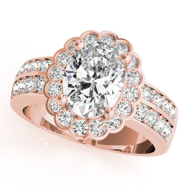 Exquisite Color Rings Oval Diamond Engagement Ring — 9K/18K Gold & Platinum