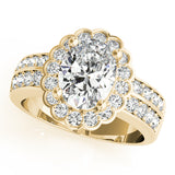 Exquisite Color Rings Oval Diamond Engagement Ring — 9K/18K Gold & Platinum