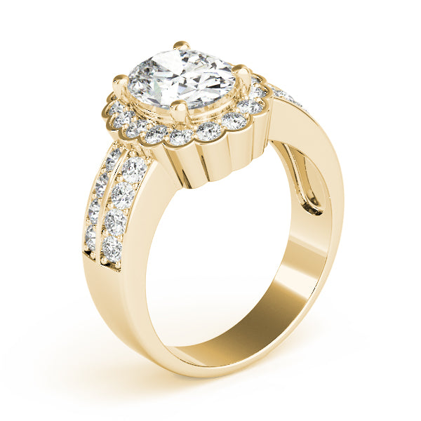 Exquisite Color Rings Oval Diamond Engagement Ring — 9K/18K Gold & Platinum
