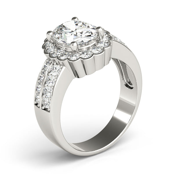 Exquisite Color Rings Oval Diamond Engagement Ring — 9K/18K Gold & Platinum