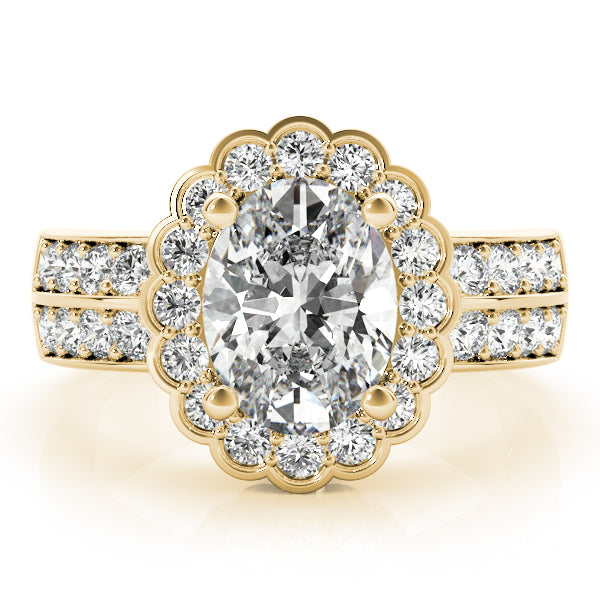 Exquisite Color Rings Oval Diamond Engagement Ring — 9K/18K Gold & Platinum