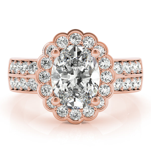 Exquisite Color Rings Oval Diamond Engagement Ring — 9K/18K Gold & Platinum