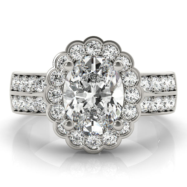 Exquisite Color Rings Oval Diamond Engagement Ring — 9K/18K Gold & Platinum