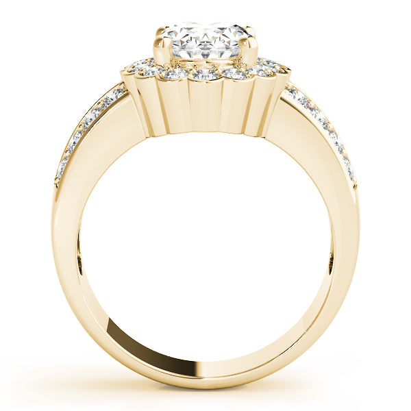 Exquisite Color Rings Oval Diamond Engagement Ring — 9K/18K Gold & Platinum