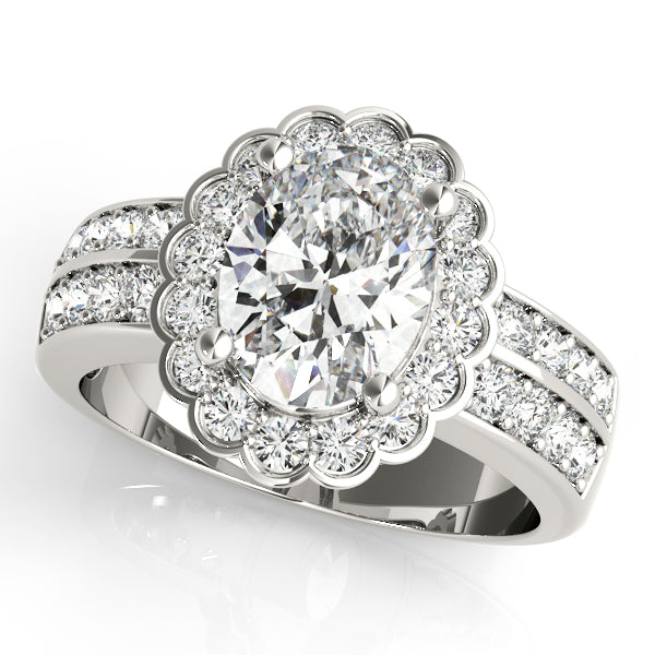 Exquisite Color Rings Oval Diamond Engagement Ring — 9K/18K Gold & Platinum