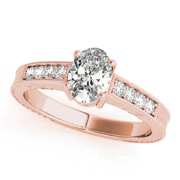 Regal Prong-Set Oval Diamond Engagement Ring — 9K/18K Gold & Platinum