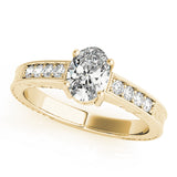 Regal Prong-Set Oval Diamond Engagement Ring — 9K/18K Gold & Platinum