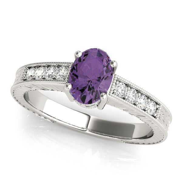 Regal Prong-Set Oval Diamond Engagement Ring — 9K/18K Gold & Platinum