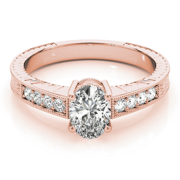 Regal Prong-Set Oval Diamond Engagement Ring — 9K/18K Gold & Platinum
