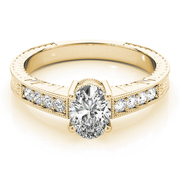 Regal Prong-Set Oval Diamond Engagement Ring — 9K/18K Gold & Platinum