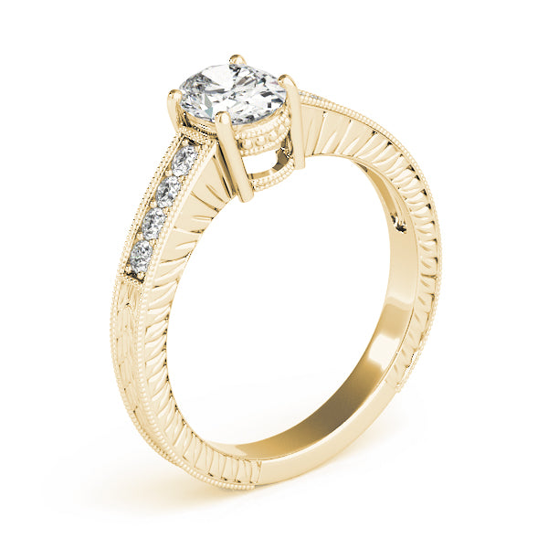 Regal Prong-Set Oval Diamond Engagement Ring — 9K/18K Gold & Platinum