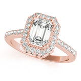 Sophisticated Color Rings Emerald Diamond Engagement Ring — 9K/18K Gold & Platinum