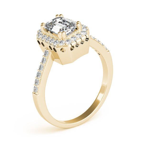 Sophisticated Color Rings Emerald Diamond Engagement Ring — 9K/18K Gold & Platinum