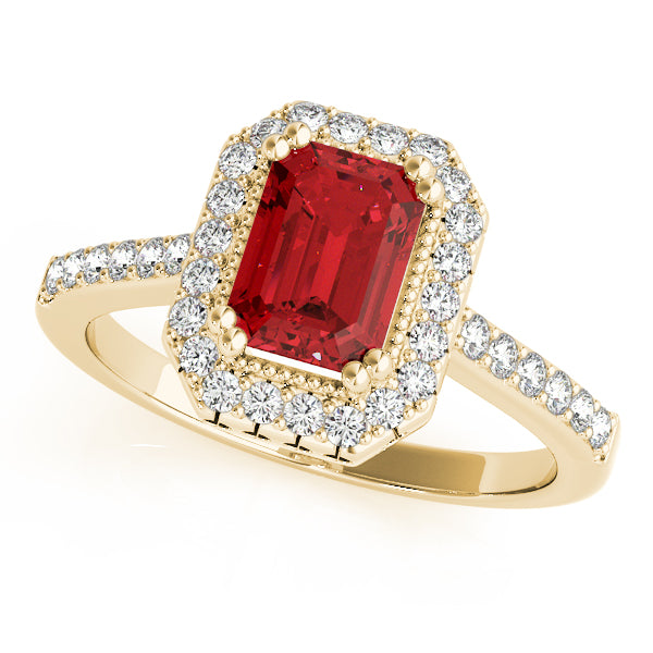 Sophisticated Color Rings Emerald Diamond Engagement Ring — 9K/18K Gold & Platinum