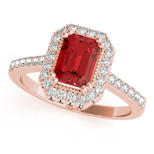 Sophisticated Color Rings Emerald Diamond Engagement Ring — 9K/18K Gold & Platinum