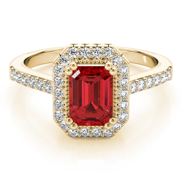 Sophisticated Color Rings Emerald Diamond Engagement Ring — 9K/18K Gold & Platinum