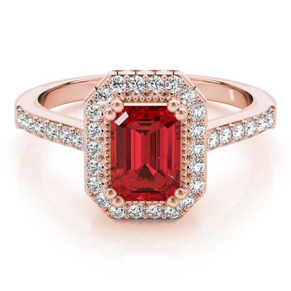 Sophisticated Color Rings Emerald Diamond Engagement Ring — 9K/18K Gold & Platinum