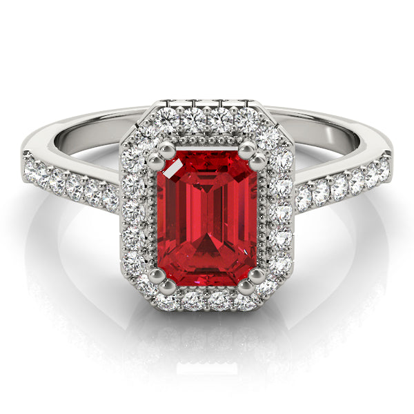 Sophisticated Color Rings Emerald Diamond Engagement Ring — 9K/18K Gold & Platinum